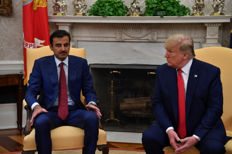 US President Donald Trump meeting with the Emir of Qatar Sheikh Tamim bin Hamad al-Thani at the White House on July 9, 2019. US President Donald Trump meeting with the Emir of Qatar Sheikh Tamim bin Hamad al-Thani at the White House on July 9, 2019.