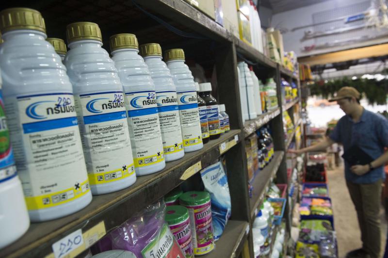 Bottles of paraquat are displayed for sale at a shop in Bangkok on May 23, 2018. (AFP photo) Bottles of paraquat are displayed for sale at a shop in Bangkok on May 23, 2018. (AFP photo)