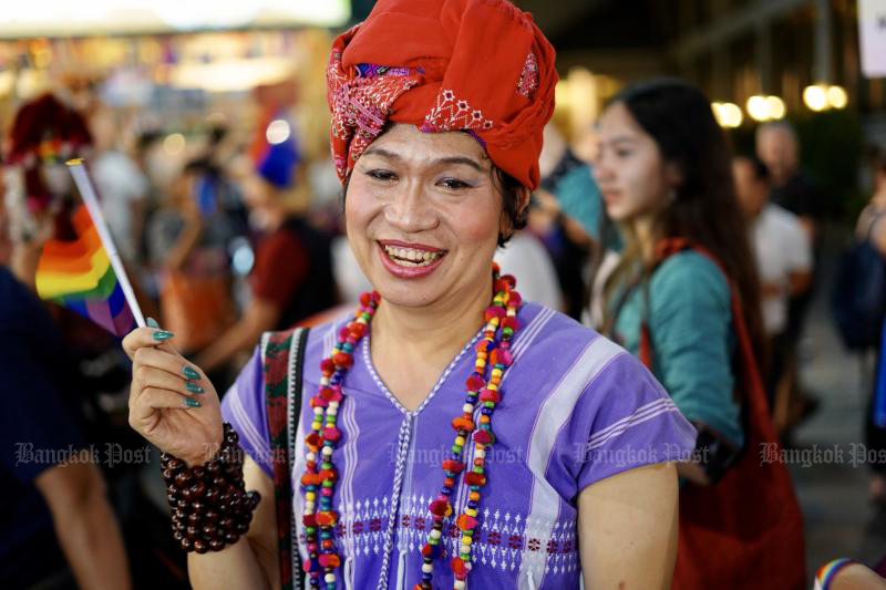 People attend the Chiang Mai Pride event in Chiang Mai on Feb 22, 2020 to promote LGBT rights and raise public awareness of the issue. (Photo by Melalin Mahavongtrakul)