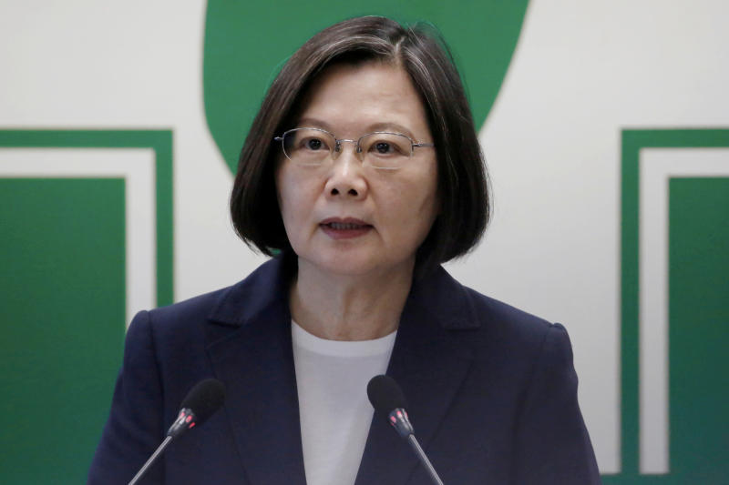 Taiwanese President Tsai Ing-wen speaks to the media in Taipei, Taiwan, Aug 12, 2020. (Reuters file photo)