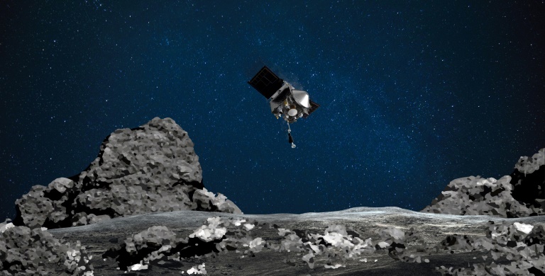 An artist's rendition of Osiris-Rex approaching the asteroid Bennu. An artist's rendition of Osiris-Rex approaching the asteroid Bennu.