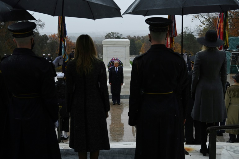 On day meant for unity, Trump and Biden honor veterans separately