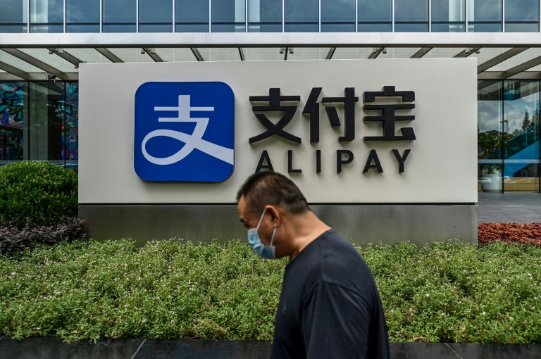 The Alipay logo at the Shanghai office building of Ant Group in Shanghai. US President Donald Trump has ordered a ban on Alipay, WeChat Pay and other apps linked to Chinese companies, saying they could route user information to the government in Beijing. The Alipay logo at the Shanghai office building of Ant Group in Shanghai. US President Donald Trump has ordered a ban on Alipay, WeChat Pay and other apps linked to Chinese companies, saying they could route user information to the government in Beijing.