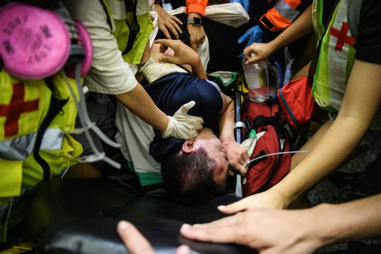 Fu Guohao, a reporter from China's mouthpiece Global Times, was attacked at Hong Kong airport by pro-democracy protesters Fu Guohao, a reporter from China's mouthpiece Global Times, was attacked at Hong Kong airport by pro-democracy protesters