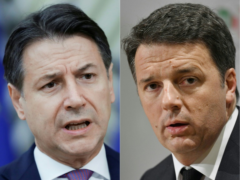 Conte, left, has lost his majority in the Senate after Renzi's Italia Viva party withdrew from their coalition Conte, left, has lost his majority in the Senate after Renzi's Italia Viva party withdrew from their coalition
