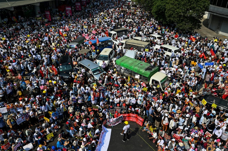 Authorities have gradually ratcheted up their use of force against a massive and largely peaceful civil disobedience campaign demanding the return of ousted leader Aung San Suu Kyi. Authorities have gradually ratcheted up their use of force against a massive and largely peaceful civil disobedience campaign demanding the return of ousted leader Aung San Suu Kyi.