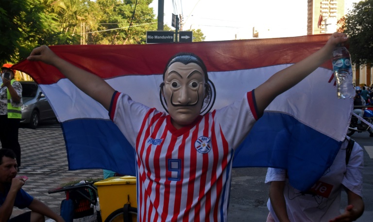 Protestors angry over the Paraguay government's handling of the coronavirus crisis take to the streets Protestors angry over the Paraguay government's handling of the coronavirus crisis take to the streets