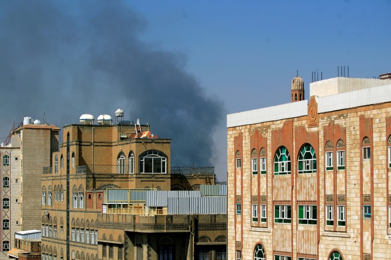 Smoke billows following a reported airstrike by the Saudi-led coalition in the Yemeni capital Sanaa Smoke billows following a reported airstrike by the Saudi-led coalition in the Yemeni capital Sanaa