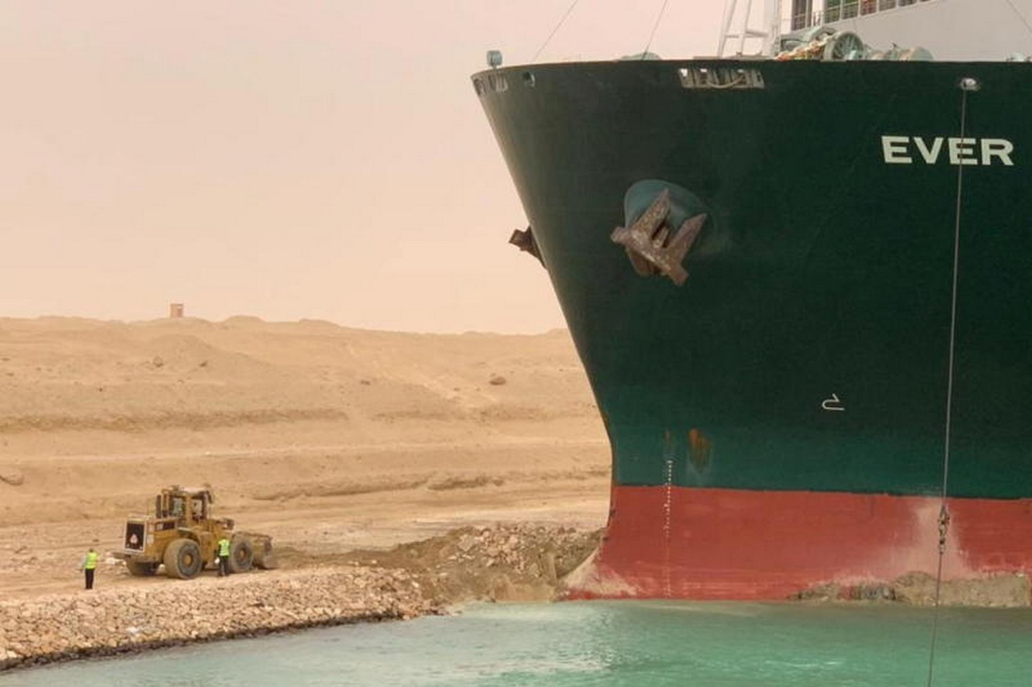 Giant ship blocking Suez Canal like a 'beached whale'