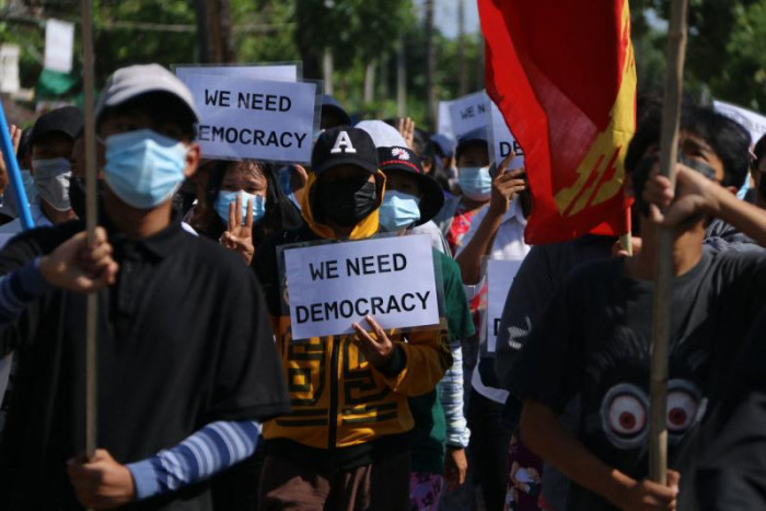Myanmar activists protest as report says junta chief to attend summit - Vimarsana News