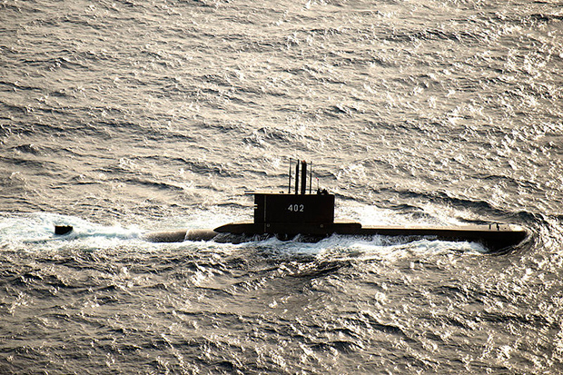 The Indonesian submarine KRI Nanggala-402 participates in a photo exercise in the Java Sea during Cooperation Afloat Readiness and Training (Carat) Indonesia in 2015. (Photo from Wikimedia Commons) The Indonesian submarine KRI Nanggala-402 participates in a photo exercise in the Java Sea during Cooperation Afloat Readiness and Training (Carat) Indonesia in 2015. (Photo from Wikimedia Commons)