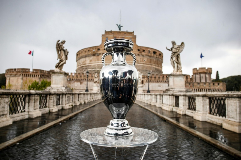 The Euro 2020 trophy on display in Rome, where the competition kicks off on Friday The Euro 2020 trophy on display in Rome, where the competition kicks off on Friday
