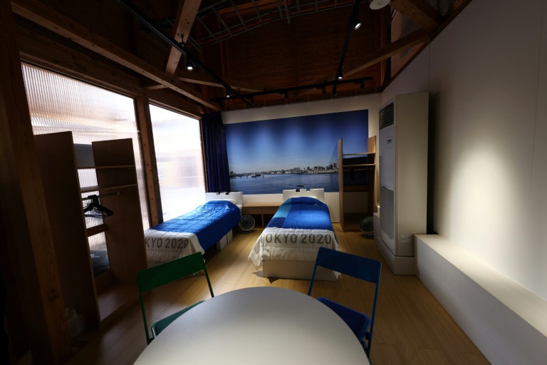 Beds at the Village are made out of recyclable cardboard. Beds at the Village are made out of recyclable cardboard.