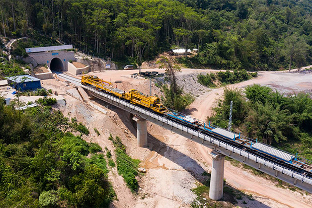 A tunnel under construction on the railway line linking Laos and China. (Photo: Laos-China Railway Company Limited Facebook account)