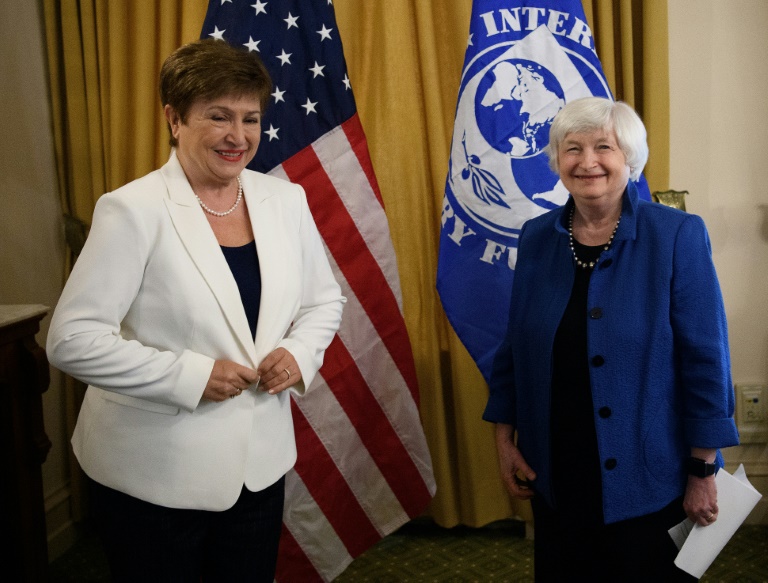 International Monetary Fund Managing Director Kristalina Georgieva (left) and US Treasury Secretary Janet Yellen meet to discuss the US economy. International Monetary Fund Managing Director Kristalina Georgieva (left) and US Treasury Secretary Janet Yellen meet to discuss the US economy.