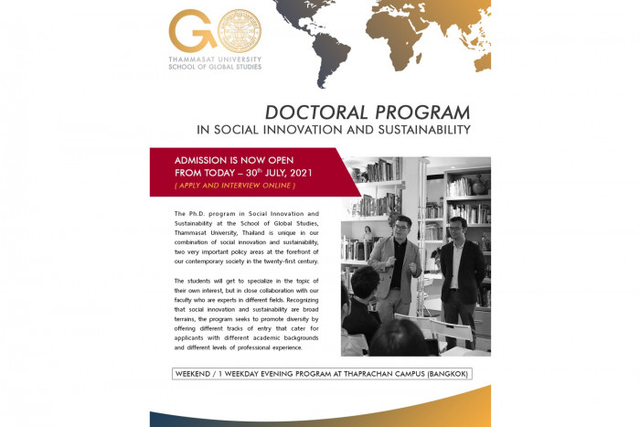 The School of Global Studies, Thammasat University, launches Thailand's first Doctoral Programme in Social Innovation and Sustainability - Vimarsana News
