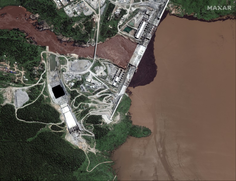 The Grand Ethiopian Renaissance Dam, pictured in a satellite image last July by Maxar Technologies The Grand Ethiopian Renaissance Dam, pictured in a satellite image last July by Maxar Technologies