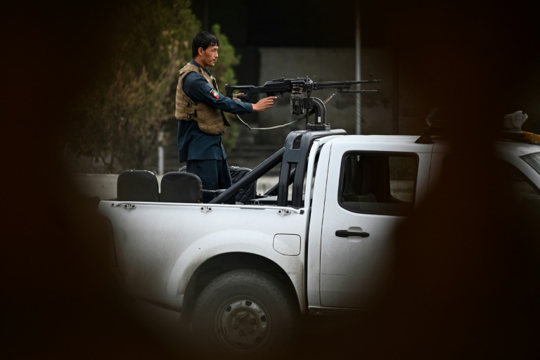 Afghan security personnel patrolled outside a mosque during Eid-al-Adha prayers in Kabul. Afghan security personnel patrolled outside a mosque during Eid-al-Adha prayers in Kabul.