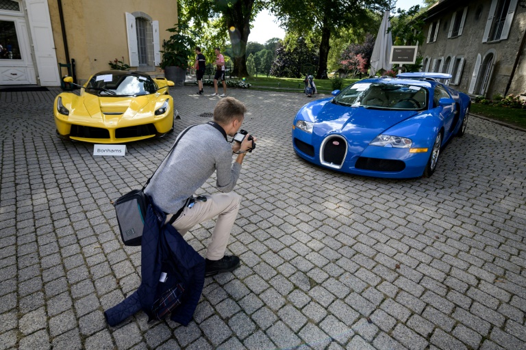 A collection of luxury cars seized from Equatorial Guinea's vice president Teodorin Obiang Nguema were auctioned off in Switzerland 2019: Britain has now announced sanctions against him and four other figures from other countries accused of corruptly plundering public funds A collection of luxury cars seized from Equatorial Guinea's vice president Teodorin Obiang Nguema were auctioned off in Switzerland 2019: Britain has now announced sanctions against him and four other figures from other countries accused of corruptly plundering public funds