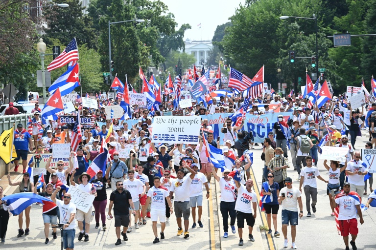 Demonstrators marching against and in favour of the Cuban government took to the streets around the world on the weekend. Demonstrators marching against and in favour of the Cuban government took to the streets around the world on the weekend.