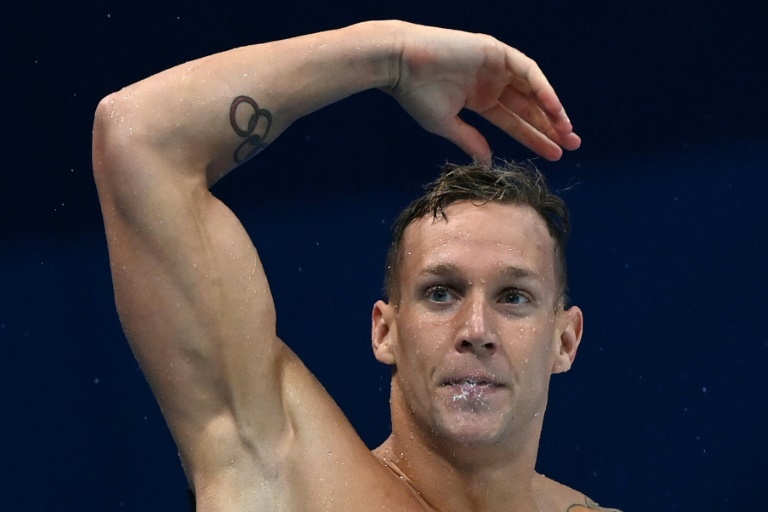 Caeleb Dressel celebrates victory in the men's 50m freestyle at the Tokyo Olympics. Caeleb Dressel celebrates victory in the men's 50m freestyle at the Tokyo Olympics.