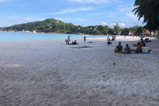 Hat Rin beach on Koh Phanngan in Surat Thani, where the victim and his family were staying. (Bangkok Post file photo)