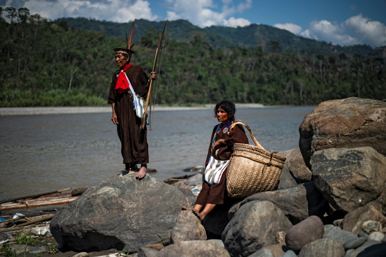 Ashaninka leader David Barboza Vargas (L), 62, who faced the Shining Path guerilla group in the 1980s in Peru Ashaninka leader David Barboza Vargas (L), 62, who faced the Shining Path guerilla group in the 1980s in Peru