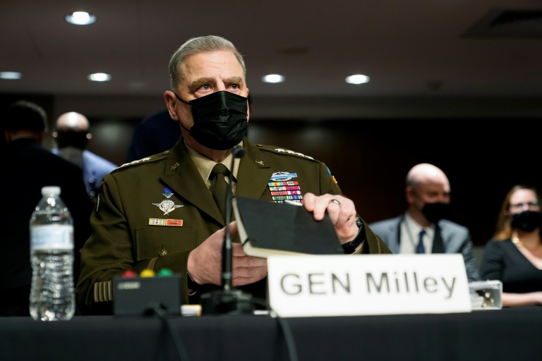 General Mark Milley, chairman of the US Joint Chiefs of Staff, said his calls to his Chinese counterparts in late 2020 and early 2021 were intended to de-escalate tensions General Mark Milley, chairman of the US Joint Chiefs of Staff, said his calls to his Chinese counterparts in late 2020 and early 2021 were intended to de-escalate tensions