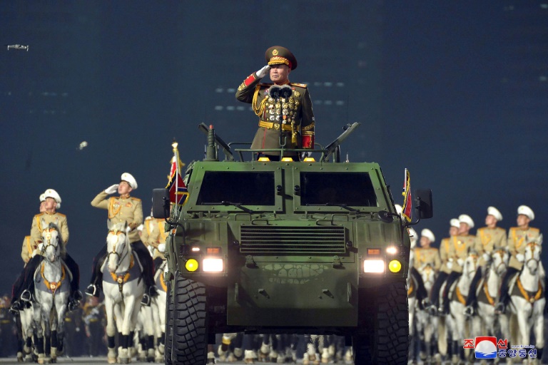 The launch of the new missile was watched by top official Pak Jong Chon, seen here at a parade in January. The launch of the new missile was watched by top official Pak Jong Chon, seen here at a parade in January.