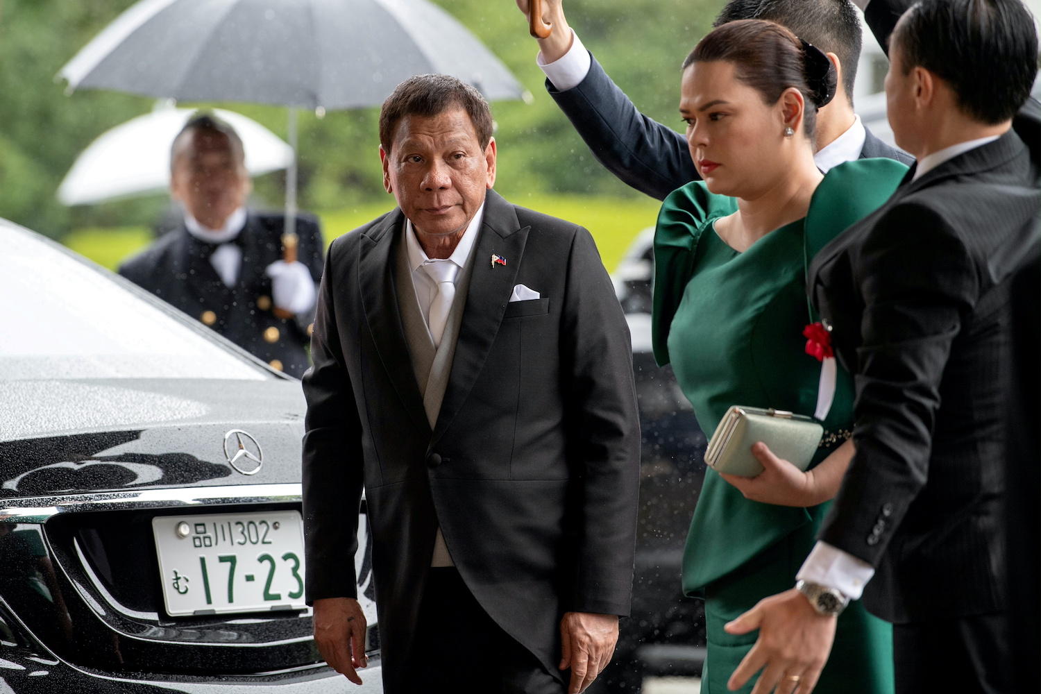 Sara Duterte-Carpio, shown here with her father at the enthronement ceremony of Emperor Naruhito in Tokyo in 2019, is the current favourite in opinion polls to become the next president of the Philippines. (Reuters File Photo) Sara Duterte-Carpio, shown here with her father at the enthronement ceremony of Emperor Naruhito in Tokyo in 2019, is the current favourite in opinion polls to become the next president of the Philippines. (Reuters File Photo)