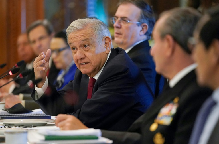 Mexican President Andres Manuel Lopez Obrador talks with a US delegation including Secretary of State Antony Blinken at a working breakfast in Mexico City Mexican President Andres Manuel Lopez Obrador talks with a US delegation including Secretary of State Antony Blinken at a working breakfast in Mexico City