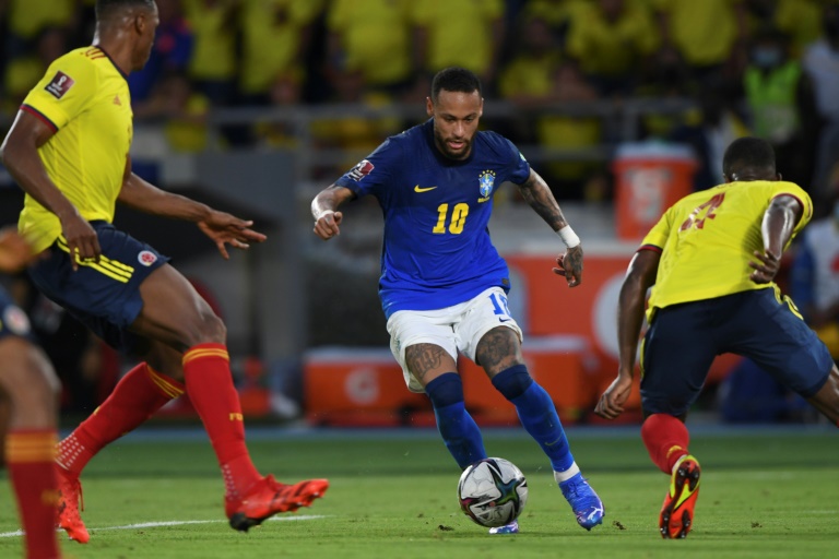 The returning Neymar (centre) could not inspire Brazil to victory as they were held 0-0 by Colombia in a World Cup qualifier.