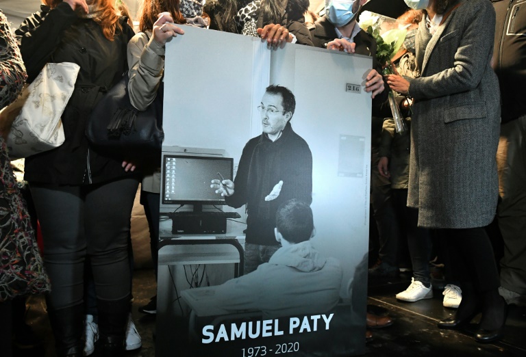 France is holding a host of events to honour Samuel Paty, a schoolteacher beheaded by an extremist. (AFP Photo) France is holding a host of events to honour Samuel Paty, a schoolteacher beheaded by an extremist. (AFP Photo)