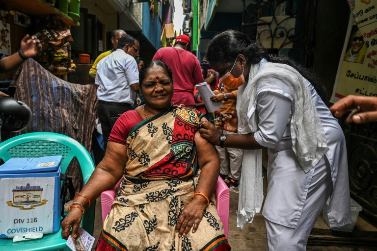 According to the Indian government, around three-quarters of adults in the country of 1.3 billion people have had one shot and about 30% are fully vaccinated against Covid-19. According to the Indian government, around three-quarters of adults in the country of 1.3 billion people have had one shot and about 30% are fully vaccinated against Covid-19.