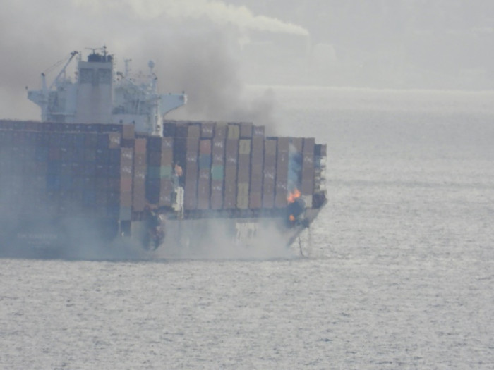 Burning cargo ship spews toxic gas off Canada's Pacific coast - Vimarsana News