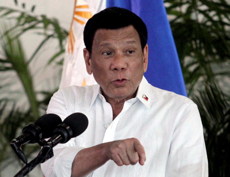 FILE PHOTO: President Rodrigo Duterte speaks after his arrival, from a visit to Israel and Jordan at Davao International airport in Davao City in southern Philippines, Sept 8, 2018. (Reuters) FILE PHOTO: President Rodrigo Duterte speaks after his arrival, from a visit to Israel and Jordan at Davao International airport in Davao City in southern Philippines, Sept 8, 2018. (Reuters)