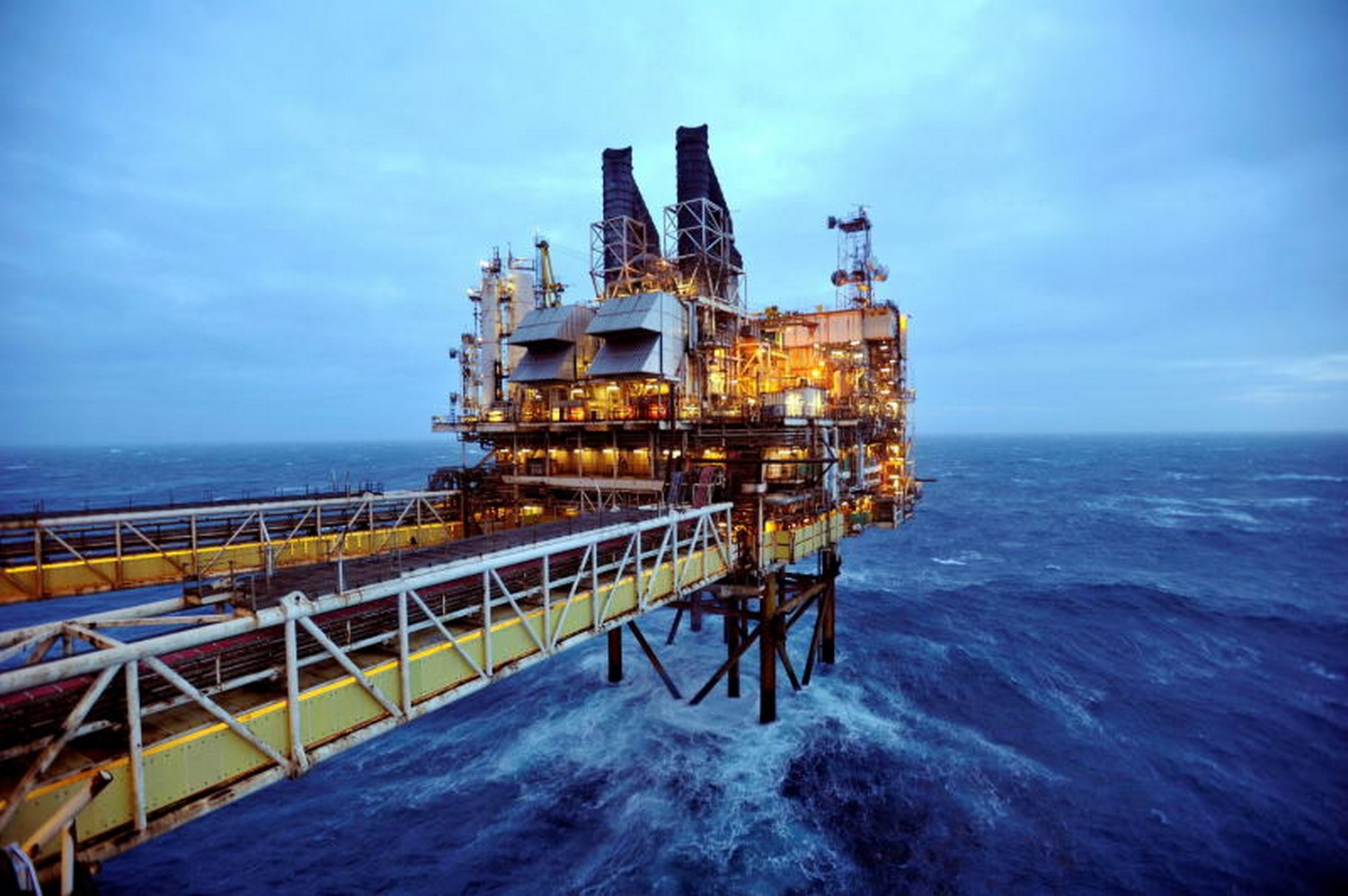 A section of an oil platform in the North Sea off the coast of Scotland. (Photo: Reuters) A section of an oil platform in the North Sea off the coast of Scotland. (Photo: Reuters)
