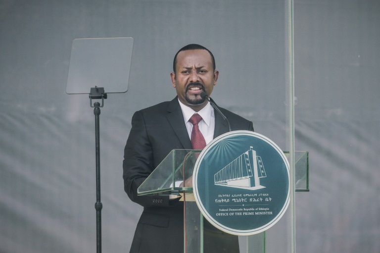 Ethiopian Prime Minister Abiy Ahmed, pictured on October 4, 2021, called on Ethiopians to meet him