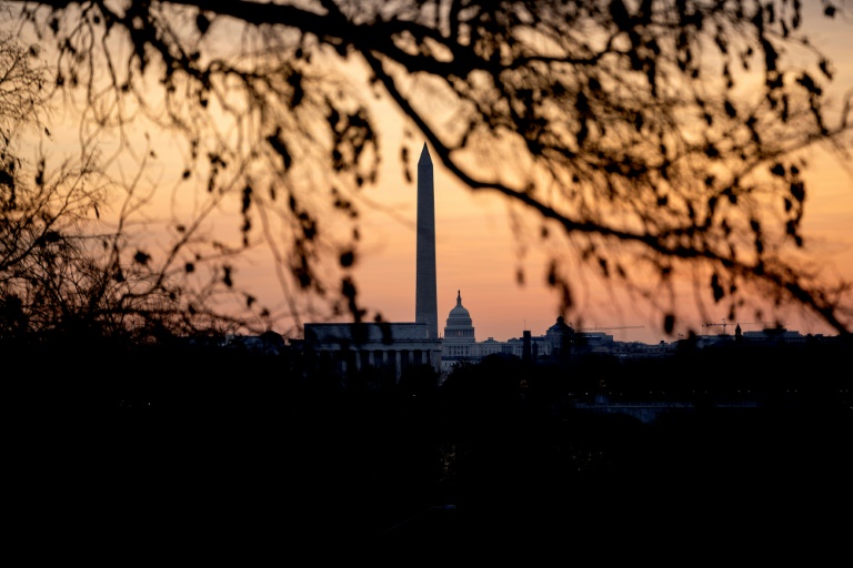 The Lincoln Memorial, Washington Monument, and US Capitol at sunrise in Washington, DC, on January 16, 2022, ahead of a winter storm. The Lincoln Memorial, Washington Monument, and US Capitol at sunrise in Washington, DC, on January 16, 2022, ahead of a winter storm.