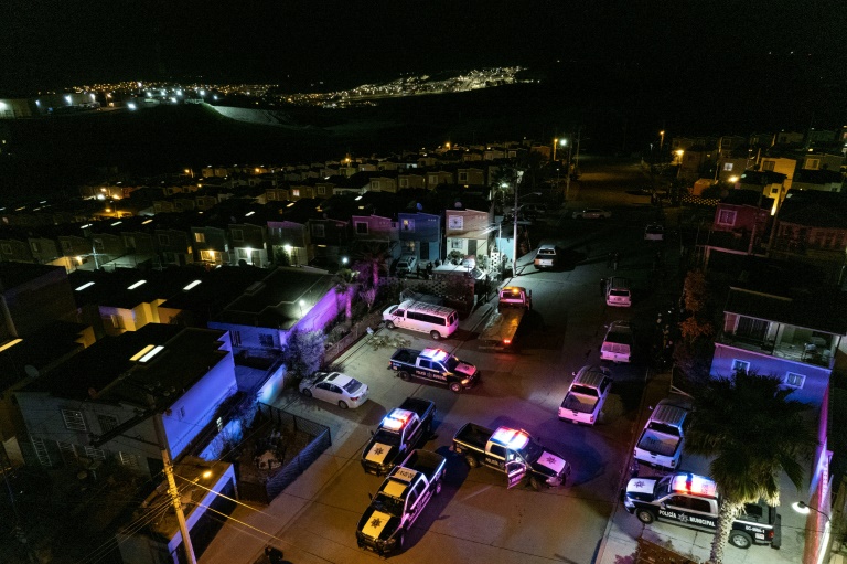 Police cars at the scene where Lourdes Maldonado Lopez was killed Police cars at the scene where Lourdes Maldonado Lopez was killed