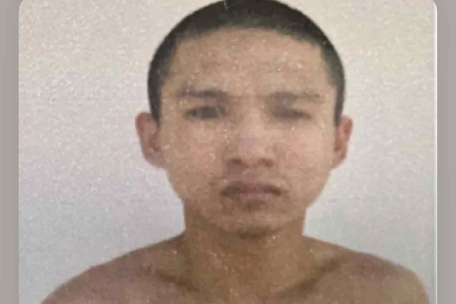 A police mugshot of Tawatchai Kaewnopparat, a drug suspect who escaped from Samui Hospital on Koh Samui, after his recovery from Covid-19. (Photo supplied)