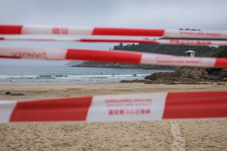 Hong Kong's public beaches have been closed under the latest virus restrictions. Hong Kong's public beaches have been closed under the latest virus restrictions.