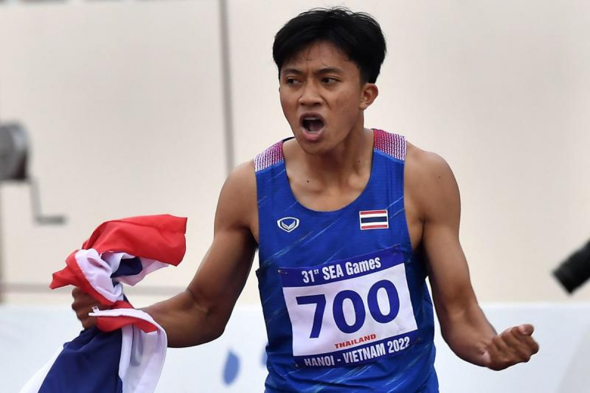 Bangkok Post - Record-breaking Puripol, 16, wins SEA Games sprint double