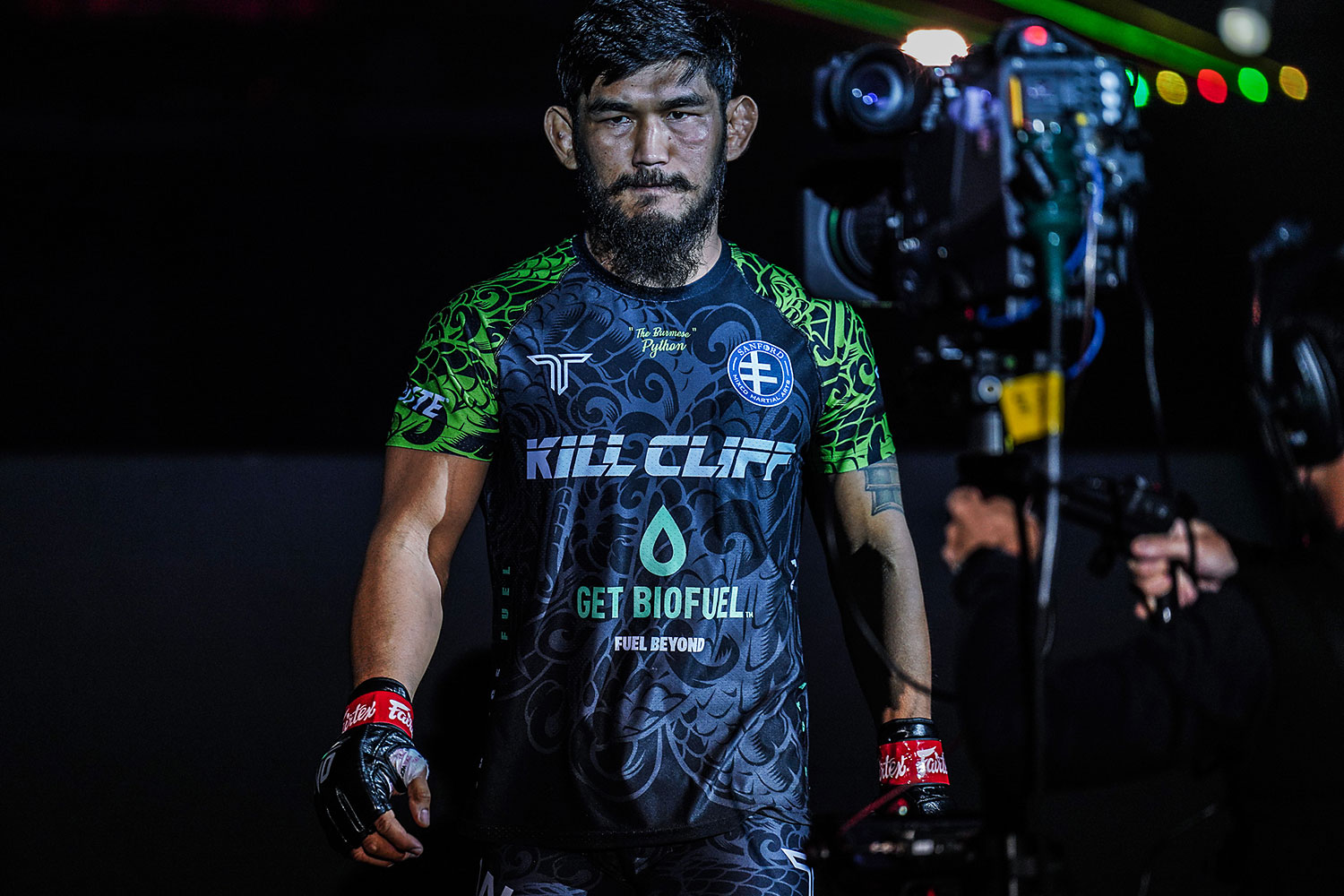 Myanmar fighter Aung La N Sang before a fight.