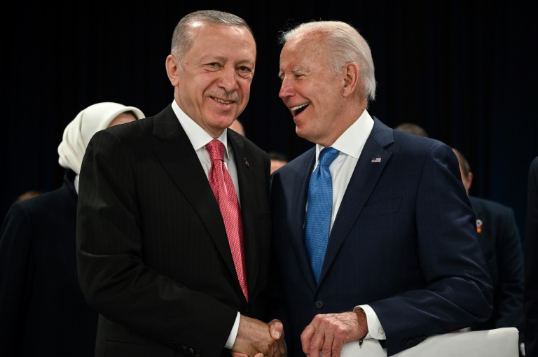 US President Joe Biden urged Turkish President Recep Tayyip Erdogan to lift his opposition to Sweden and Finland's NATO membership bid.