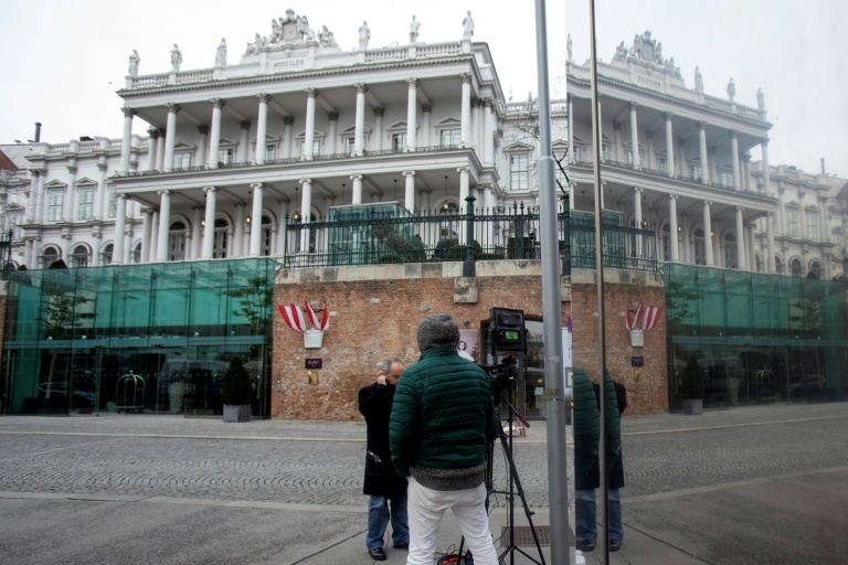 Representatives from Britain, China, France, Germany, Iran and Russia have been meeting at Vienna's Hotel Palais Coburg -- seen here in December 2021 -- to negotiate a revival of the 2015 nuclear deal Representatives from Britain, China, France, Germany, Iran and Russia have been meeting at Vienna's Hotel Palais Coburg -- seen here in December 2021 -- to negotiate a revival of the 2015 nuclear deal
