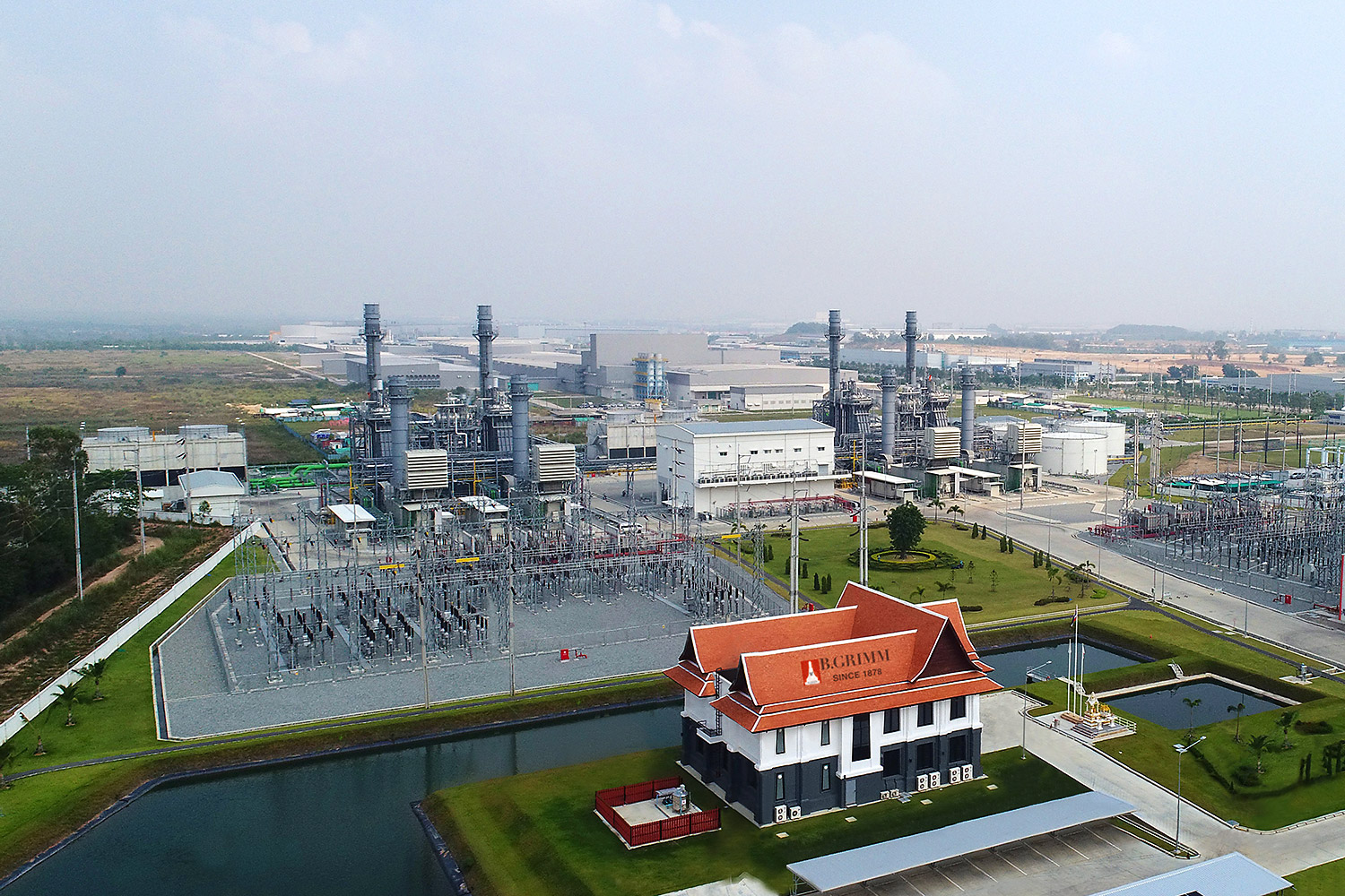 A bird's-eye view of one of BGRIM's power plants in Thailand.