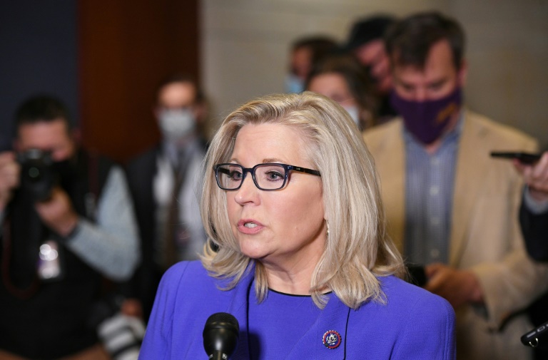 Republican congresswoman Liz Cheney, pictured in Washington in 2021, is lagging behind Harriet Hageman in polling for the Wyoming primary.