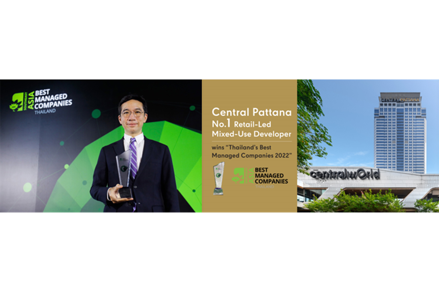 Central Pattana, No. 1 Property Developer in Thailand, wins ‘Thailand’s Best Managed Companies 2022’ Award, Central Pattana, No. 1 Property Developer in Thailand, wins ‘Thailand’s Best Managed Companies 2022’ Award,
