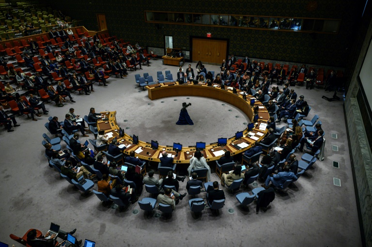 The United Nations Security Council is seen meeting at the UN headquarters in New York in September 2022.